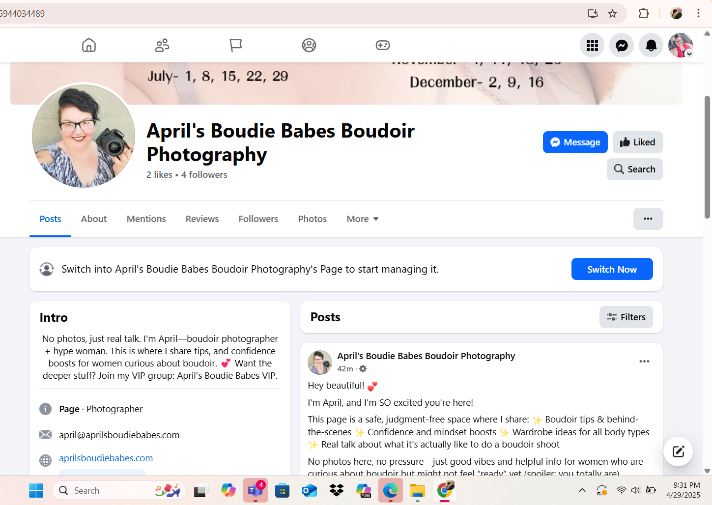 New Facebook Page!